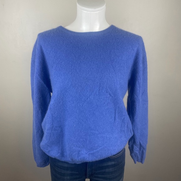 Alexa Grace Sweaters - Alexa Grace L Chic Blue Crew Neck Cashmere Cozy Classic Sweater